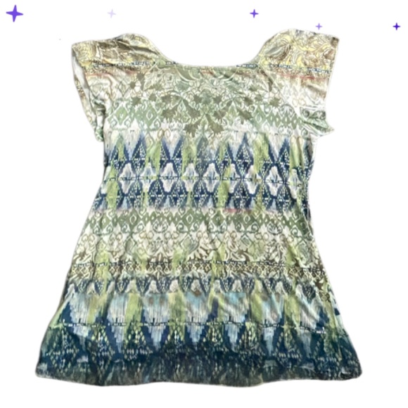 Y2K Fairy Style Printed Short Sleeves Top Size Large - Picture 2 of 7